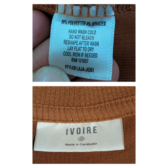 Ivoire Open Front Cardigan Sweater Tumeric Brown Women’s Size Small S - Picture 8 of 8